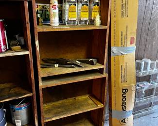 #98	Wood 3 shelf Bookcase - (2 nailed together) - 23x10x61	 $20.00 			
