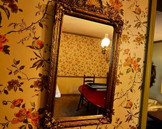 #30	Wood Painted Gold Rectangular Mirror - 13.5x24	 $30.00 			
