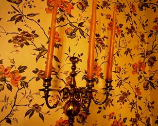 #33	Set of 2 Brass 3 candle Holder Candelabra 	 $40.00 			
