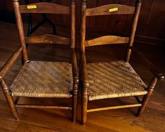 #240	GR	2 kid chairs with woven seat 	 $40.00 			
