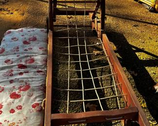 #231	kc	2 piece redwood patio old set with rope as is seat and back with old cushions 	 $175.00 			
