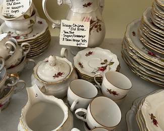 #119	Ucago China Old Rose - Tea Pot, Sugar/Creamer & 8 Cups	 $60.00 			
