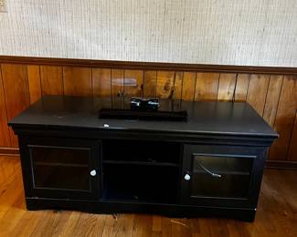 #7	Black TV Cabinet  w/2 doors and 3 shelves -60x24x24 - TV Stand Attached on Top of Cabinet	 $35.00 			
