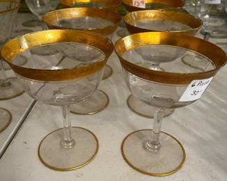 #127	Tiffan Franciscan w/gold Trim - 6 pc Champagne/Sherbert 	 $30.00 			
