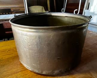 #171	brass basket for wood with handle 18x 11	 $150.00 			
