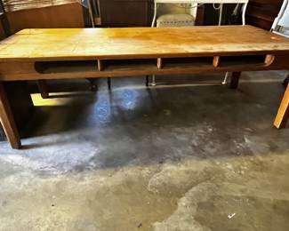 #170	oak preschool table 3 slots on each side of table 72x30x32	 $75.00 			
