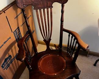 #37	Rocking Chair Wood w/nailhead on Leather Seat	 $75.00 			
