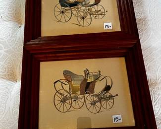 #56	Wood Framed Prints of 2 Antique Cars - 14x12	 $30.00 			
