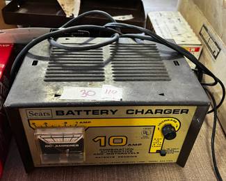 #110	Sears Battery Charger 10AMP	 $30.00 			

