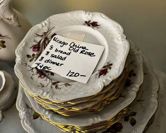 #61	Ucago China - Old Rose - 24pc set	 $120.00 			
