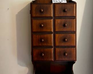 #54	Wooden Wall Hanging Spice Cabinet - 9x4x20	 $25.00 			
