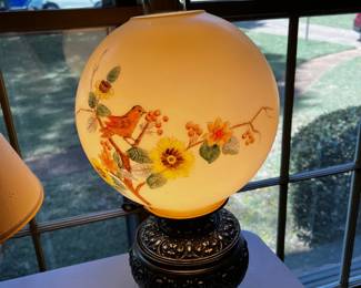 #45	Brass Bottom Bird Glass Globe - 20" Tall	 $45.00 			
