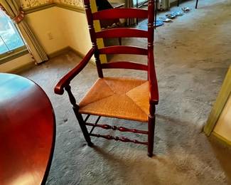 #29	Cherry Wood Drop Dining Table w/2 leaves & 8 Chairs (and 1 captains Chair) - 24-72x54x29 w/table pads	 $320.00 			
