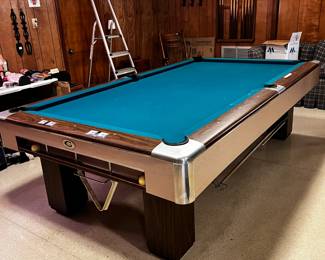 #75	Gandy Pool Table w/10 pool Cues and Cover - 91x46 Playing area - You Move (slate) Heavy	 $400.00 			
