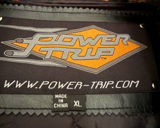 #164		Power Trip XL black leather jacket 	 $25.00 			
