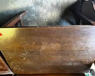 #165	oak mid centry table as is finish 36x24x30	 $75.00 			
