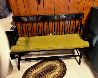 #62	Black Painted Bench w/Green Cushion - 46" Long	 $75.00 			
