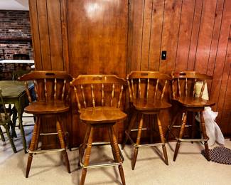 #72	Set of 4 Swivel Bar Stools w/brass Foot Rest - 29" Tall	 $100.00 			

