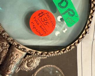 #155	DP	Vintage Chinese Brass Magnifying glass w/ jade color handle	 $35.00 			
