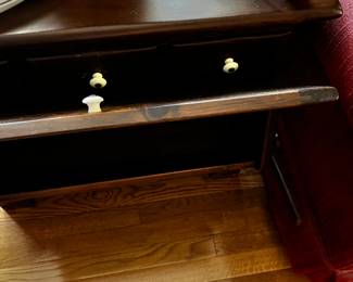 #5	Ethan Allen side table with flip front drawer and Also 1 drawer - 28x18x25	 $85.00 			
