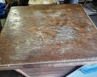 #179	oak music stand with tandem door front 20x17x26 as is on key to open	 $150.00 			
