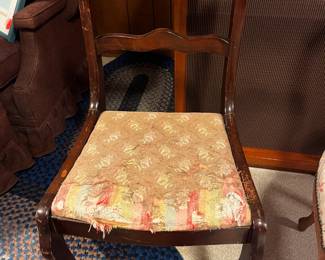 #225	misc. dining chair with rose back 	 $25.00 			
