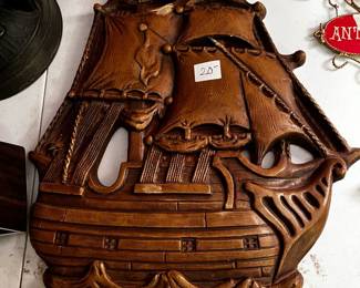 #150	metal ship wall hanging 	 $20.00 			
