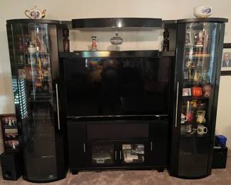 TV/ Entertainment -with glass curio cabinets