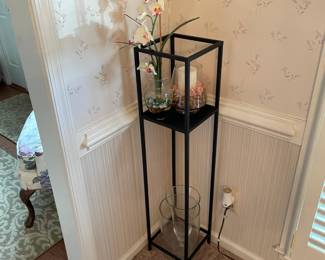 Metal and glass display stand