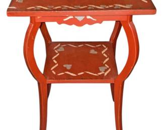 HandPainted Checkers Table 