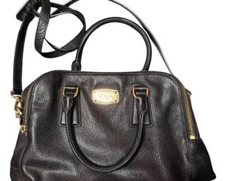 Michael Kors Black Pebble Leather Handbag 