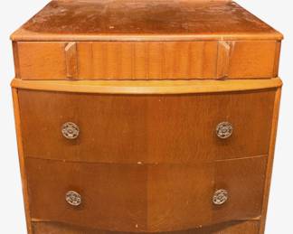 Mid Century Light Oak Nightstand 