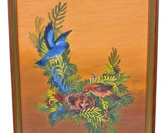 Original Signed Blue Bird Artwork 