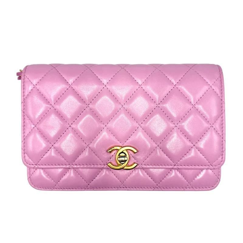 Chanel Pink Quilted Lambskin Wallet on Chain