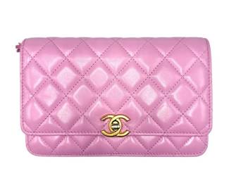 Chanel Pink Quilted Lambskin Wallet on Chain