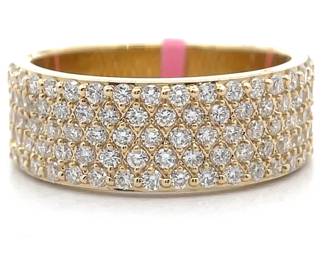 1 Carat Diamond Pavé Ring in 14k Yellow Gold