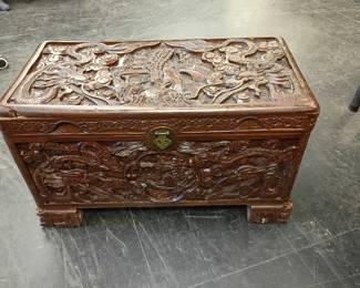 ornate hand carved trunk
