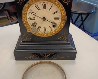 19th cent slate shelf clock