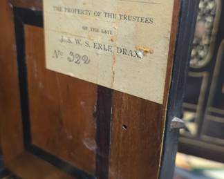Cabinet of Curiosities. Olantigh Towers, Kent England c 1870. From the estate of J.S.W.S Erle- Drax, MP. This Cabinet of Curiosities survived the 1903 fire which destroyed the estate. Ebonized wood with bone inlay and semi-precious stones.