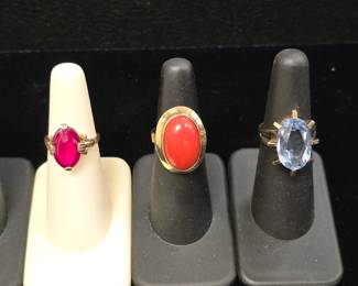 14k gold rings various gemstones
