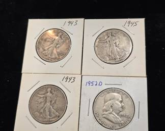 walking liberty and franklin silver half dollars