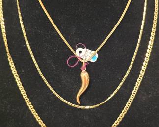 18k gold necklaces various lengths and links