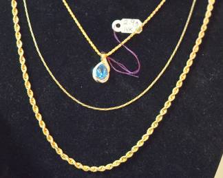 14k gold necklaces various lengths and links
