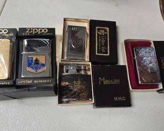 awesome vintage zippo and lighters