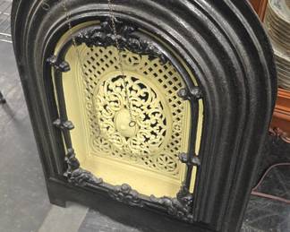 antique cast iron fireplace screen