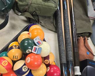 pool balls and sticks