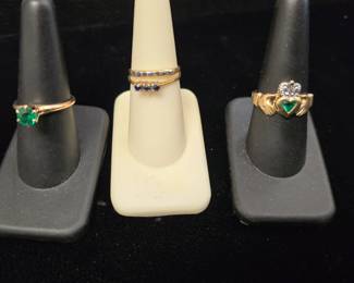 14k gold rings various gemstones