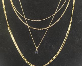 14k gold necklaces various lengths and links