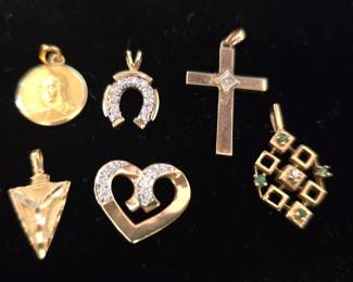 14k gold pendants/charms