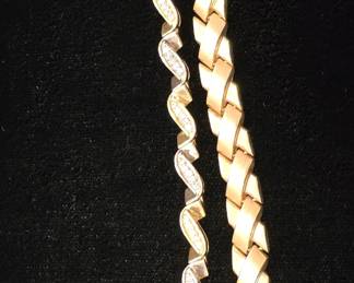 14k gold and diamond bracelets (pics do not do the jewelry justice sorry